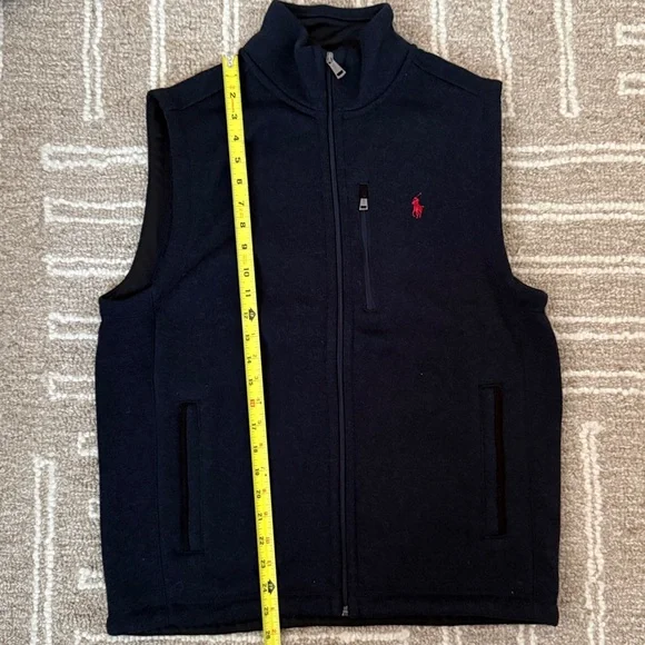 Men’s Polo Ralph Lauren Navy Fleece Mockneck Vest - Picture 6 of 8